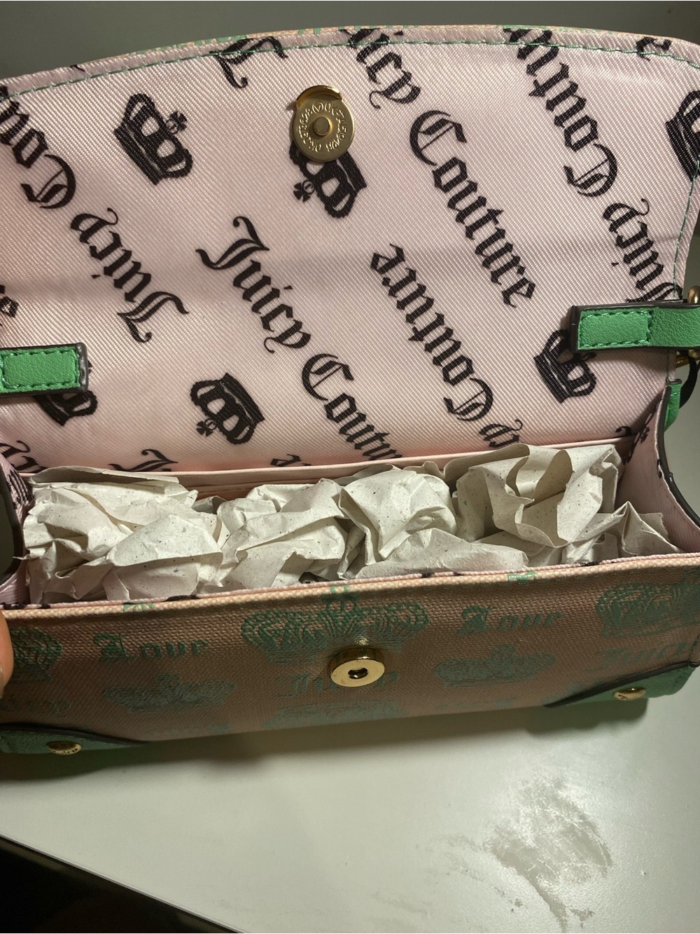 Juicy Couture Pink and Mint Heart Charm Shoulder Bag - Picture 5 of 7